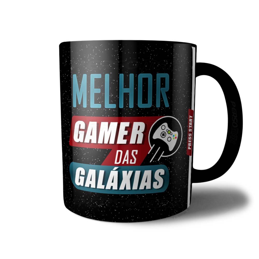 Caneca Melhor Gamer das Galaxias Geek Joystick Xicara Jogador Pc Vídeo Game Nerd The Best Gamer