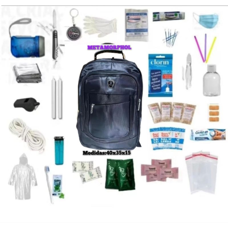 Mochila de Emergência +100 itens Kit sobrevivência Primeiros Socorros  ou Somente o kit com + de 100 itens.