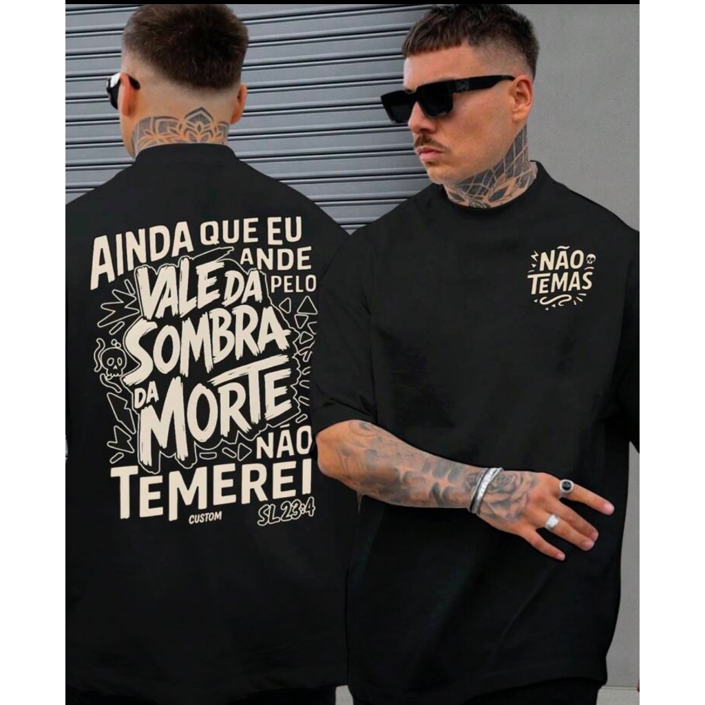 Camiseta Masculina Algodão premium Versículo Casual Caimento Perfeito Leve Confortável Resistente Lançamento