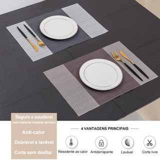 Kit 6 Jogo Americano de PVC 30x45 cm - Kit com 6 Unidades, Varias Cores e Estampas