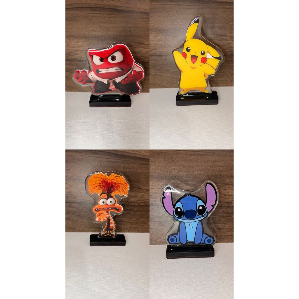 Mini Estatueta Acrílica 6 a 9cm | Enfeite de Mesa Personagens Famosos | Colecionável Decorativo Divertido