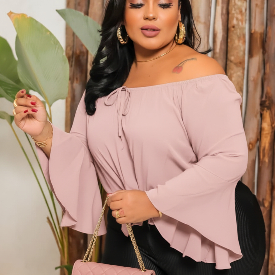 Blusa Plus Size Social Ombro a Ombro: Conforto e Estilo para Todas as Ocasiões! em Oferta na Shopee