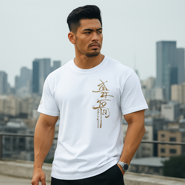 Camiseta Masculina Algodão Estilosa Japonesa Gola Redonda Leve Confortável Resistente Caimento Perfeito Lançamento