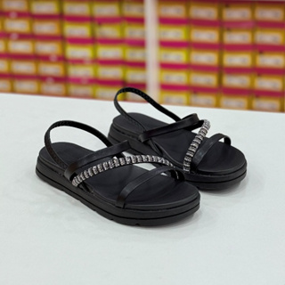 Sandália Moleca Feminina Rasteira Preta com Strass Conforto Ajustável 34 ao 39 em Oferta na Shopee