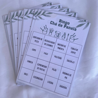 Bingo personalizado Chá de Cozinha / Chá de Casa Nova com 52/80/100/120 cartelas avulsas - lembrancinha chá de panela em Oferta na Shopee