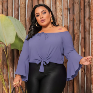 🌸 Blusa Ciganinha Plus Size - Doce Charme e Conforto (Veste 48 a 52) | Sua Nova Peça Favorita! 💖 em Oferta na Shopee