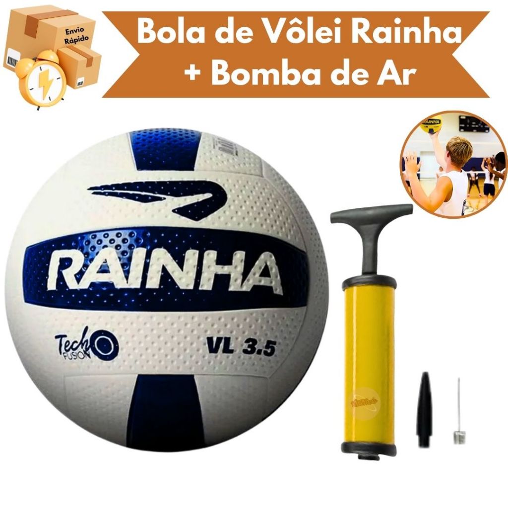 Kit Bola de Vôlei Rainha 3.5 E Bomba De Ar Original