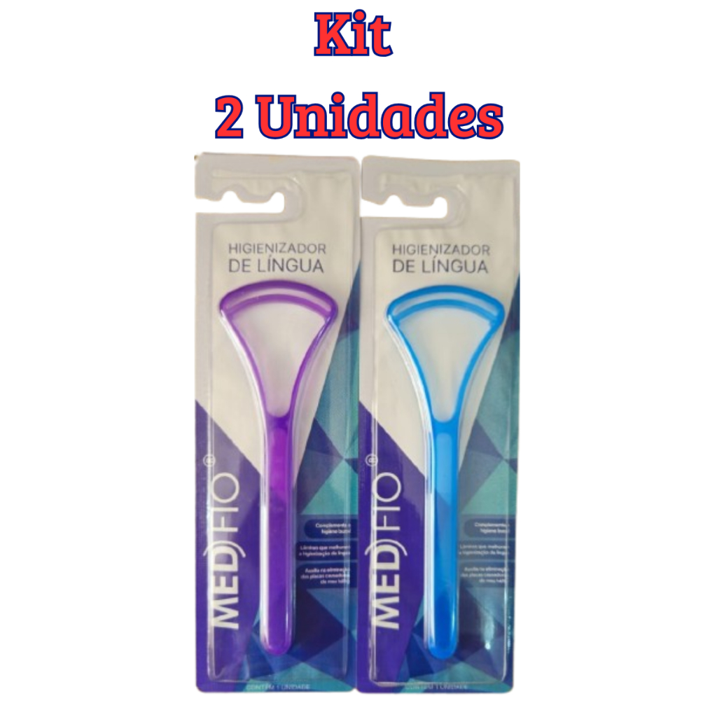 Limpador De Língua Kit 2 Unidades Raspador Higiene Bucal em Oferta na Shopee