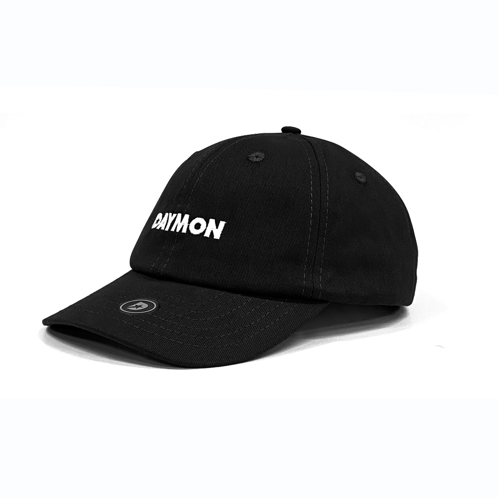Boné dad hat Daymon black em sarja 100% algodão Aba curva ajustável Adulto strapback Unisex