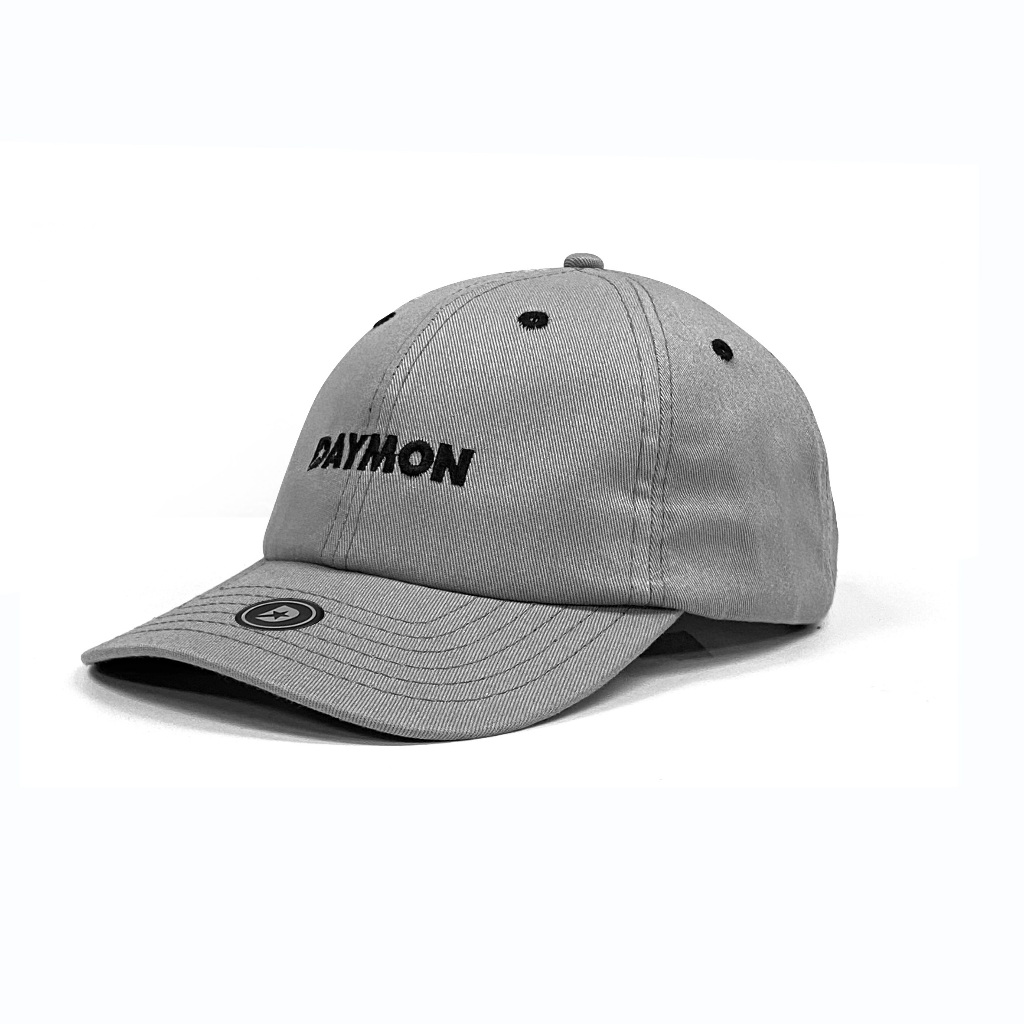 Boné dad hat Daymon gray em sarja 100% algodão Aba curva ajustável Adulto strapback Unisex