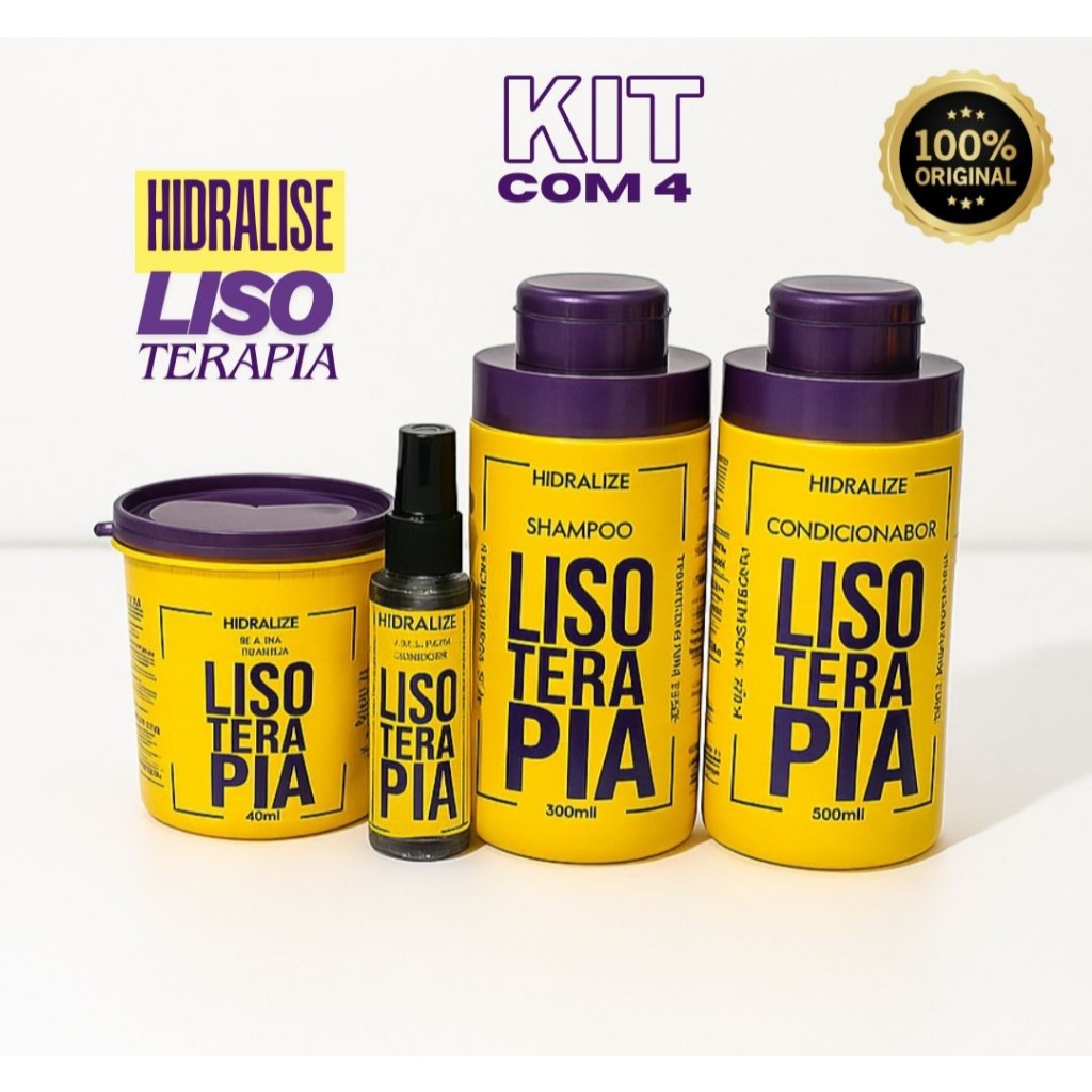 Kit Lisoterapia Progressiva Shampoo Condicionador Máscara Hidratação Reconstrução Super Tratamento
