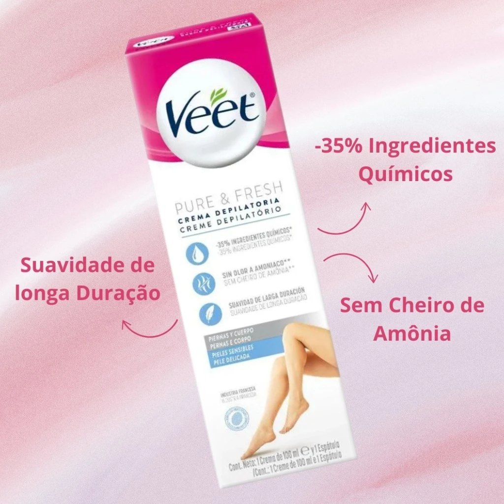 Veet Creme Depilatório Veet Pure & Fresh Pele Sensível 100ml