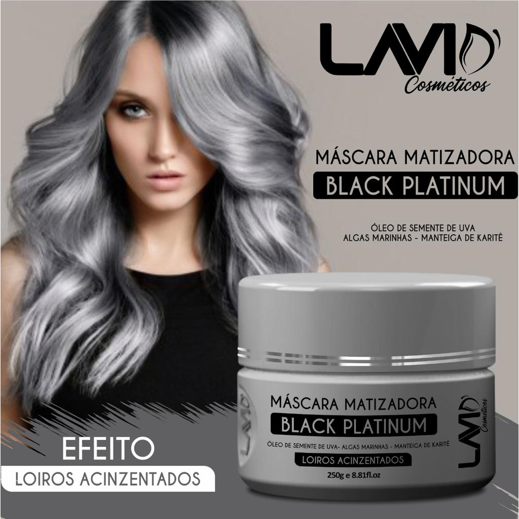 Máscara Matizadora Acinzentado Platinum Lavid 250g em Oferta na Shopee