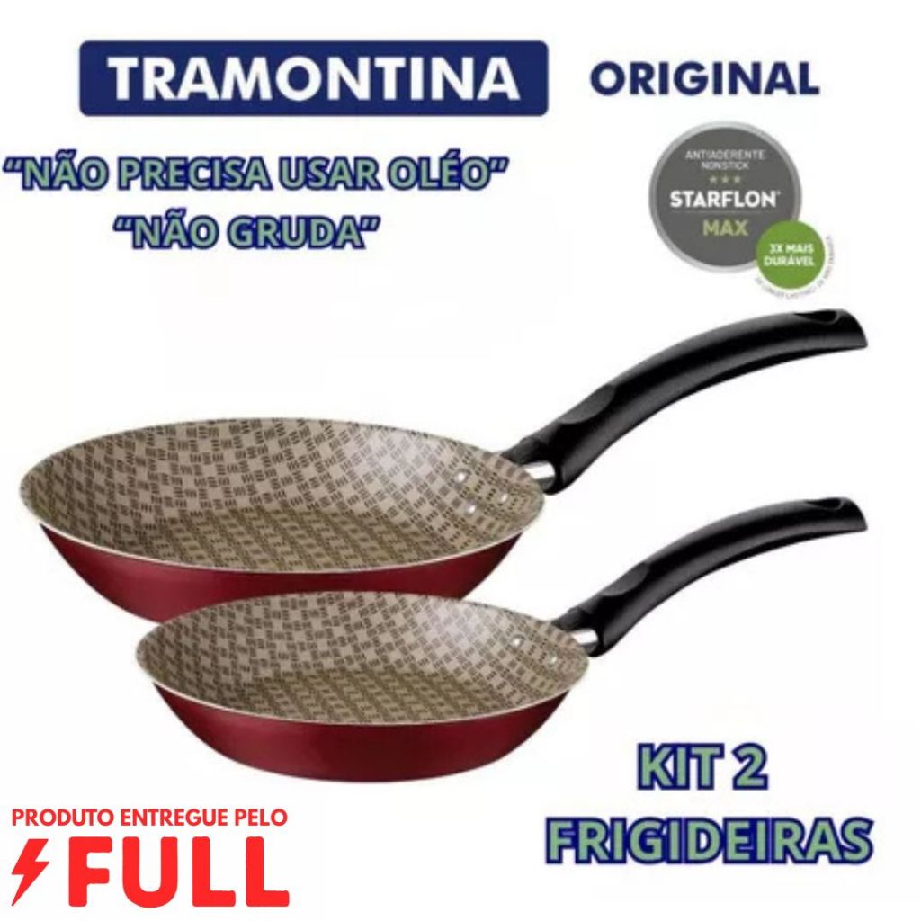 Frigideira Antiaderente Tramontina  Aluminio Turim jogo 2 Peças Serie Especial em Oferta na Shopee