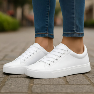 Tenis Feminino Casual Branco Sapatenis confortavel Oadsey em Oferta na Shopee
