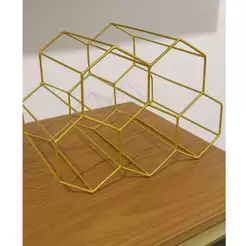 Adega Decorativa de Vinho Empilhável Para 5 Garrafas de Mesa Bar Cozinha