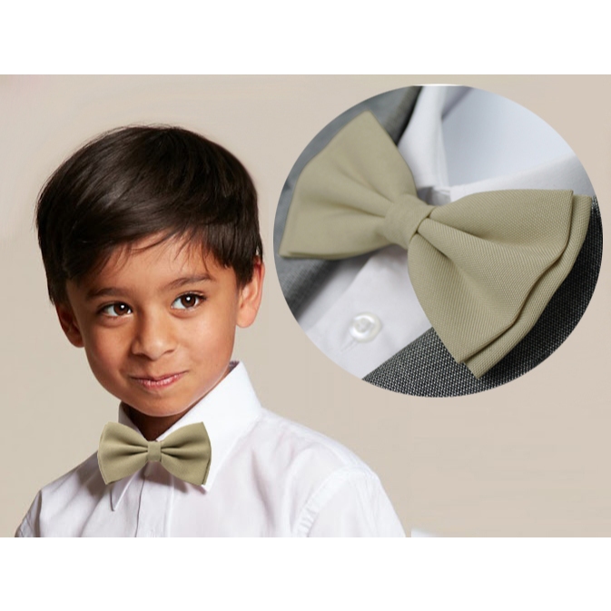 Gravata Borboleta Infantil para Pajem Batizado - Bege BI30