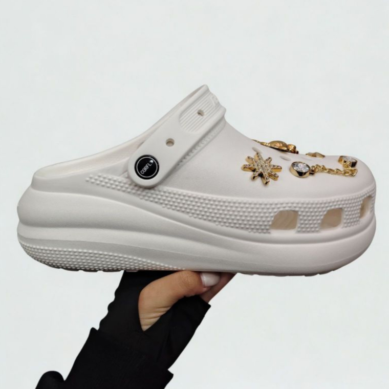 Chinelo Estilo Babuche Corfly Plataforma Alta Pingentes Leve 100% EVA Solado Antiderrapante Feminino