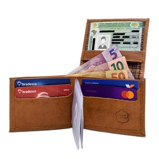 Carteira Masculina Slim Em Couro Legitimo Com Plastico em Oferta na Shopee