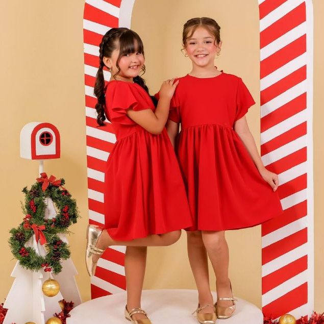 Vestido Infantil Menina Princesa Vermelho Festa Formatura Cereja Chapeuzinho