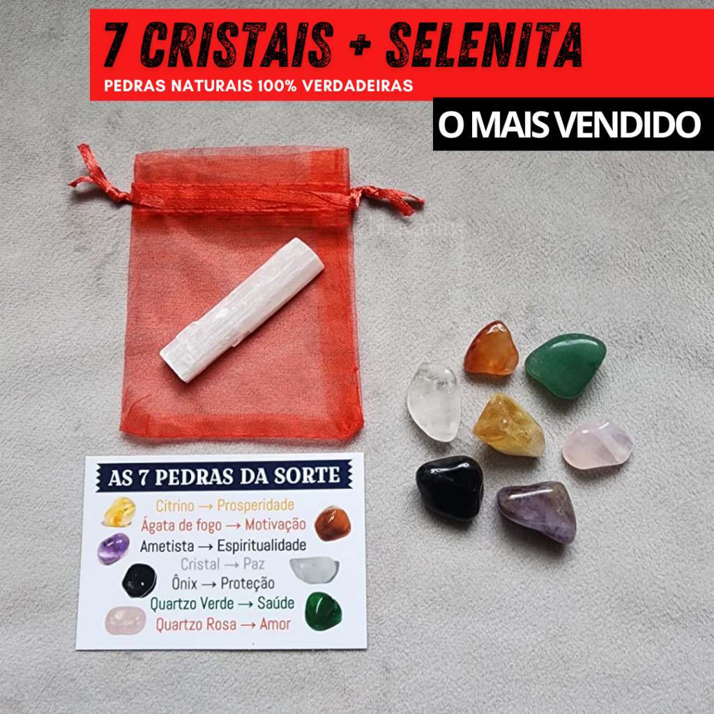Cristais 7 Pedras para Proteção Sorte Prosperidade Amor Saúde Pedras Naturais em Oferta na Shopee