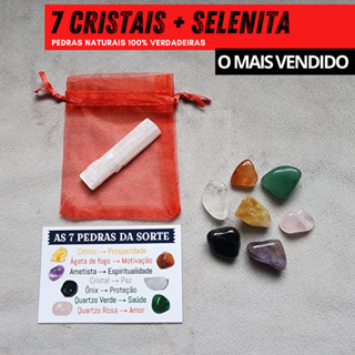 Cristais 7 Pedras para Proteção Sorte Prosperidade Amor Saúde Pedras Naturais em Oferta na Shopee