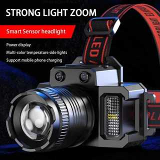 Lanterna de Cabeça de LED Forte Zoom Portatil 5 Modos de Luz, Recarregavel, à Prova de Agua 8343 em Oferta na Shopee