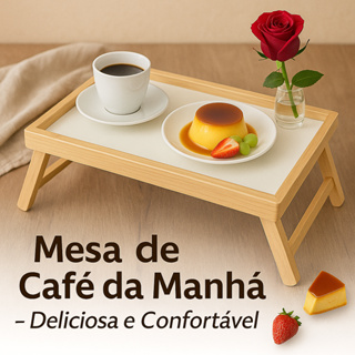 Bandeja Mesa De Cafe Com Pezinhos Para Café Da Manhã na Cama e Sofá em Oferta na Shopee