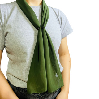 Echarpe  VERDE OLIVA Lenço Acessório Evento Congresso Igreja em Oferta na Shopee
