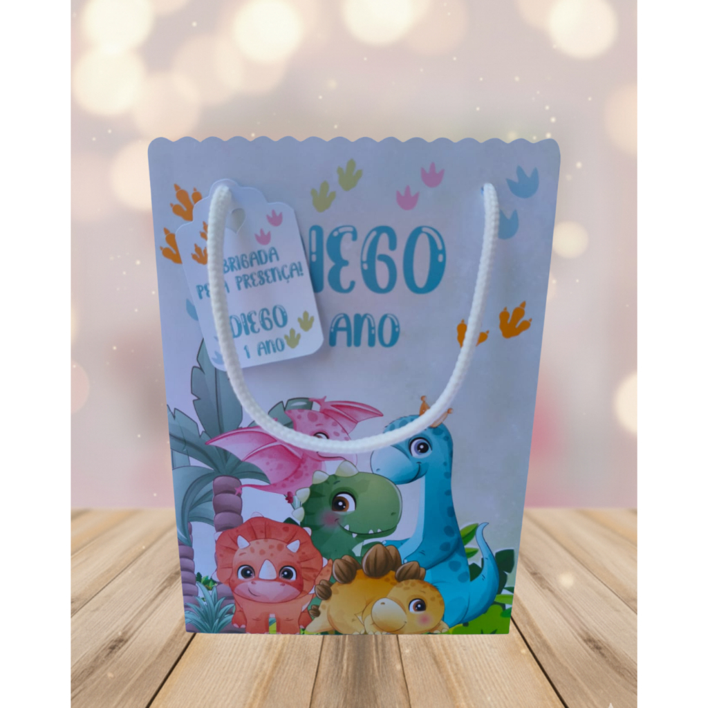 Sacolinha Personalizada Lembrancinha Dinossauro