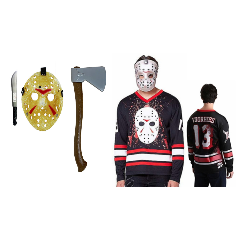 Fantasia Jason Camisa Máscara Machado Facão Adulto Halloween Festa Fantasia
