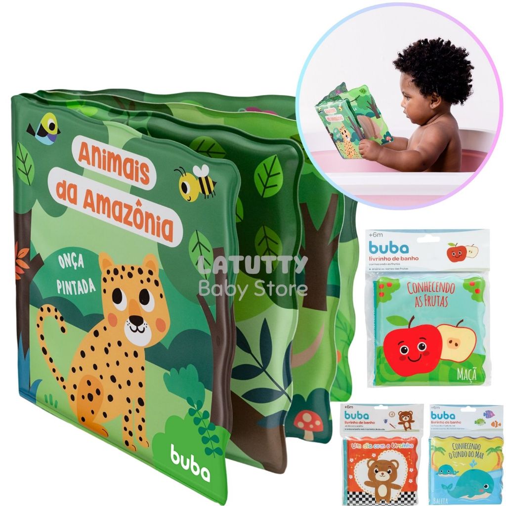 Livrinho de Banho Bebê Buba Menino Menina Brinquedos para Bebe +6 Meses