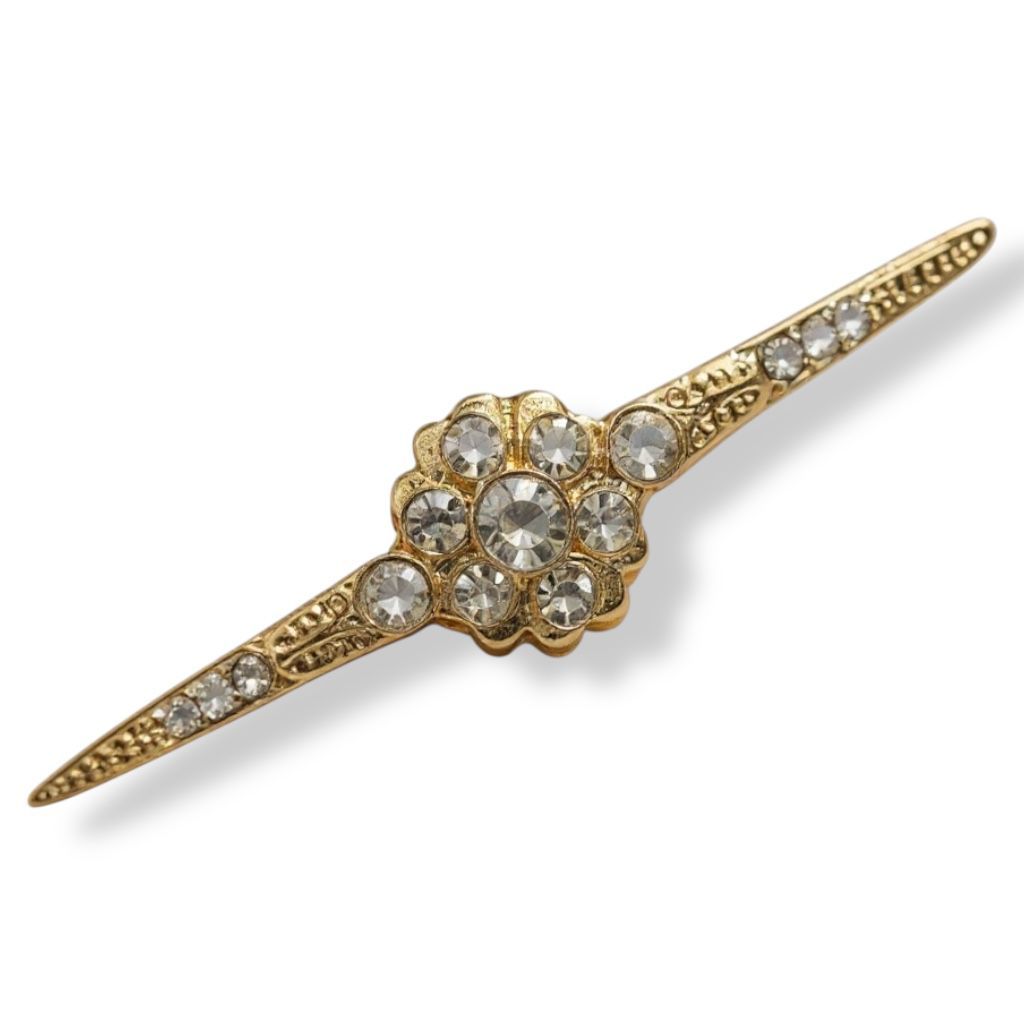 Broche Boton Para Imagem Dourado Luxo Strass G em Oferta na Shopee