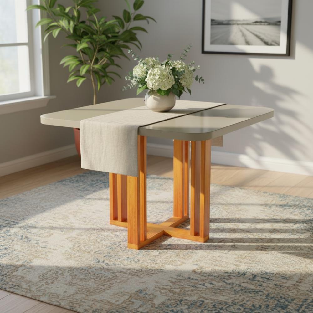 Mesa Paola 90x90 MDF/Vidro Bom Pastor em Oferta na Shopee