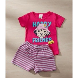 Kit Infantil Feminino Verão Short + Camisa | Roupa Menina Confortável e Estilosa