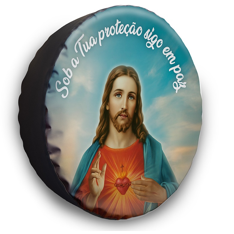 Capa Para Estepe Carro Aro 15 E 16 Jesus Cristo Catolico Ecosport Spin Active Doblo Idea Citroen C3 Aircross Crossfox