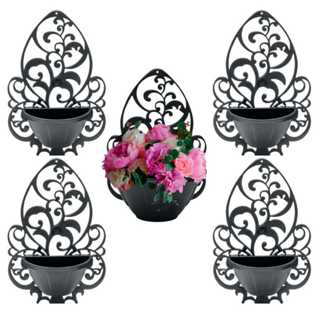 Kit   Vasos de Parede Arandela Preto Plástico 450 ML em Oferta na Shopee