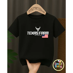 Camiseta Infantil Juvenil Unissex Texas Farm Boi Moda Country Cavalgada Moda Gringa