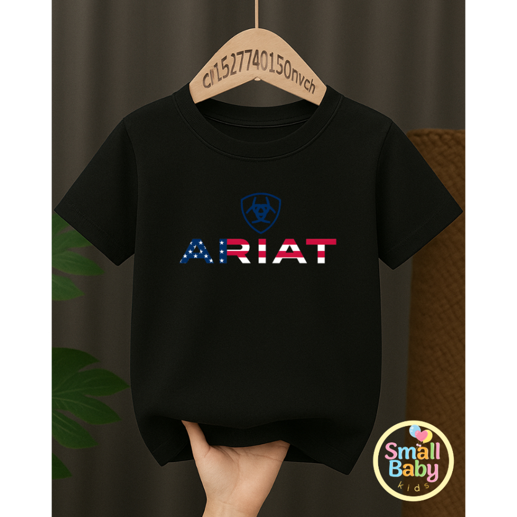 Camiseta Infantil Juvenil Unissex ARIAT USA Texas Moda Country Cavalgada Moda Gringa