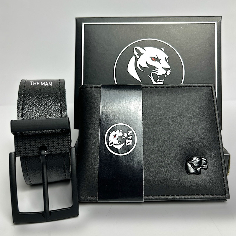 Kit Cinto Masculino 125CM + Carteira Masculina Couro PREMIUM THE MAN. em Oferta na Shopee