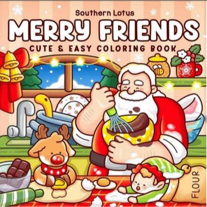 Merry Friends 40 Desenhos de NATAL para colorir FOLHAS SOLTAS + Acetato NÃO VAI ENCADERNADO