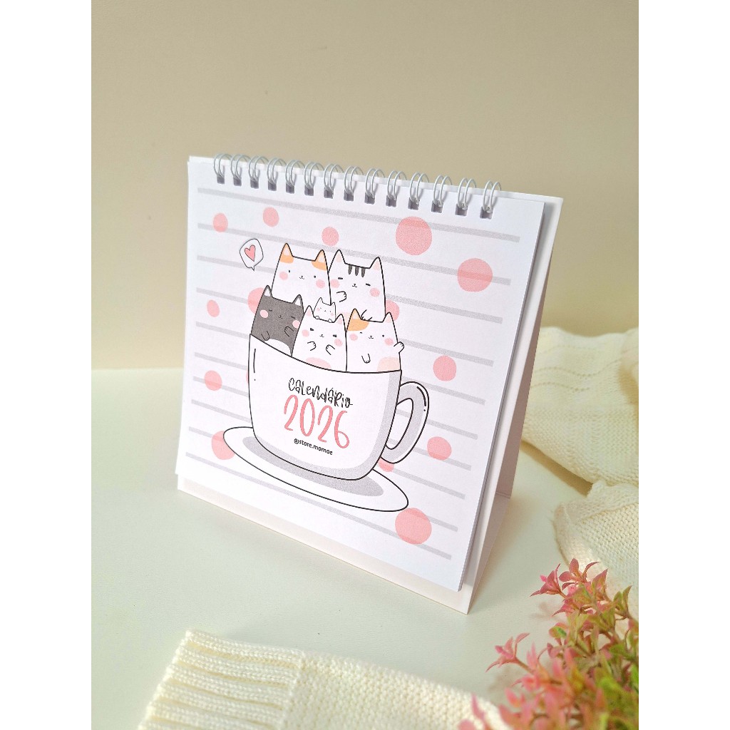 Calendário de Mesa 2026 Gatinhos em Oferta na Shopee