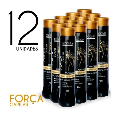 12 Unidades Condicionador Força Capilar 400ml Begônia Gold