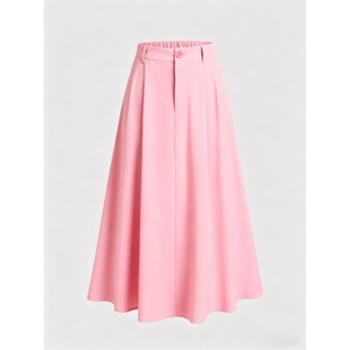 Saia Longa Feminina com Cintura Alta e Cós Elástico Traseiro em Oferta na Shopee