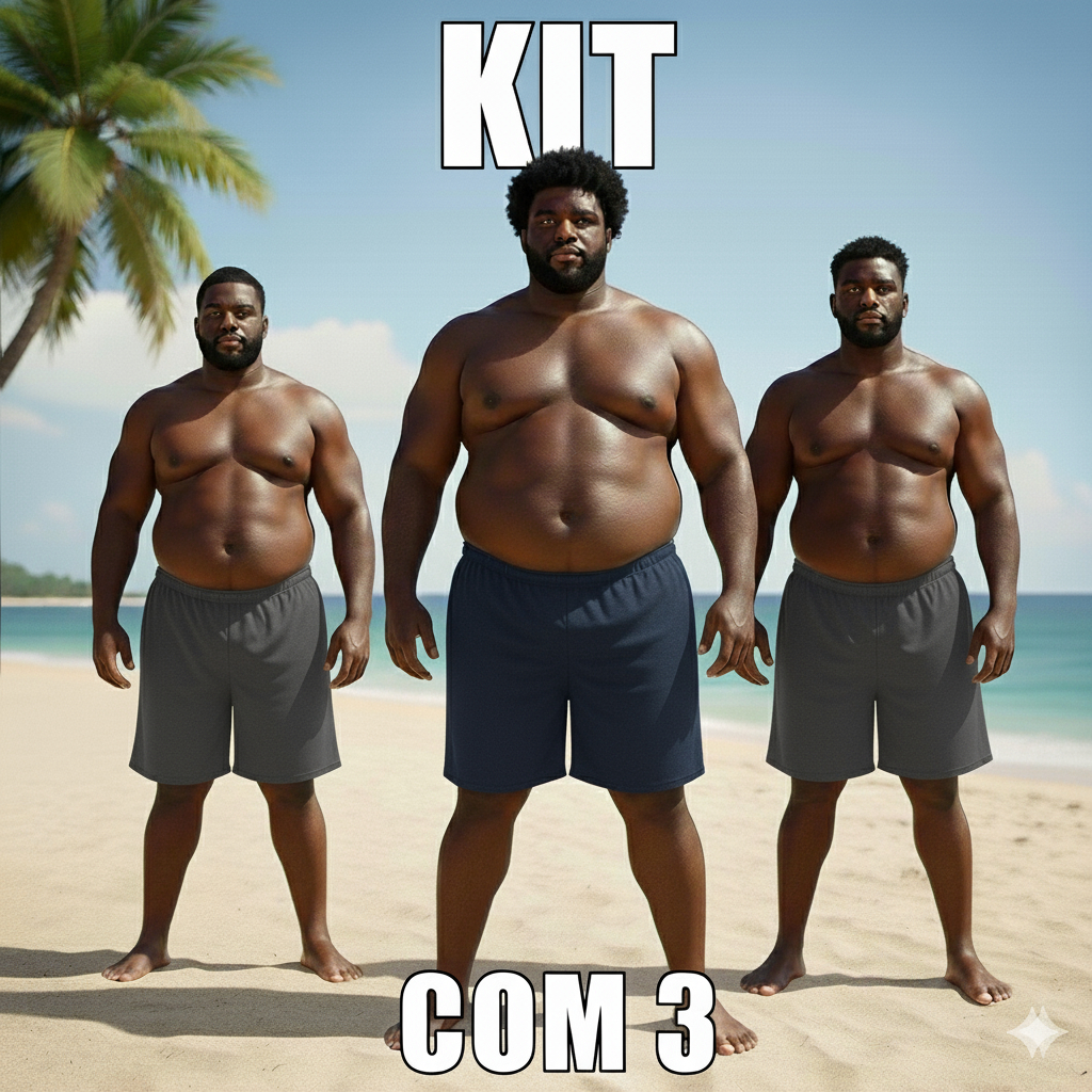 KIT 3 BERMUDAS PLUS SIZE TAMANHO G1 AO G5 VESTE BEM GRANDE LARGO CONFORTAVEL ENORME BIG GORDINHO FOFINHO CORPO GRANDE @ em Oferta na Shopee