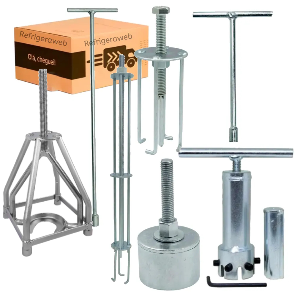 Kit Saca Cambio, Saca Cesto, Saca Rolamenento, Saca Agitador + Chave T Compativel Lavadora Brastemp