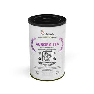 Aurora Tea 50g - Camomila, Chá Branco, Hibisco e Jasmim - Chá Misto Premium Natublend® - Lata Premium