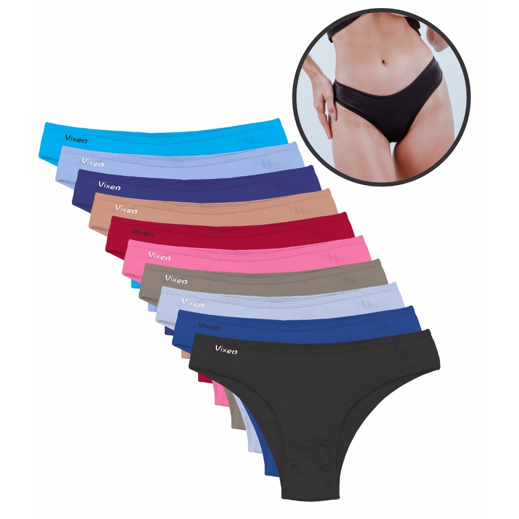 Kit 10 Calcinhas Femininas de Algodão Cotton Adulto Lisas em Oferta na Shopee