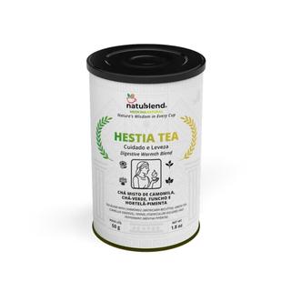 Hestia Tea 50g - Camomila, Chá Verde, Funcho e Hortelã Pimenta - Chá Misto Premium Natublend® - Lata Premium