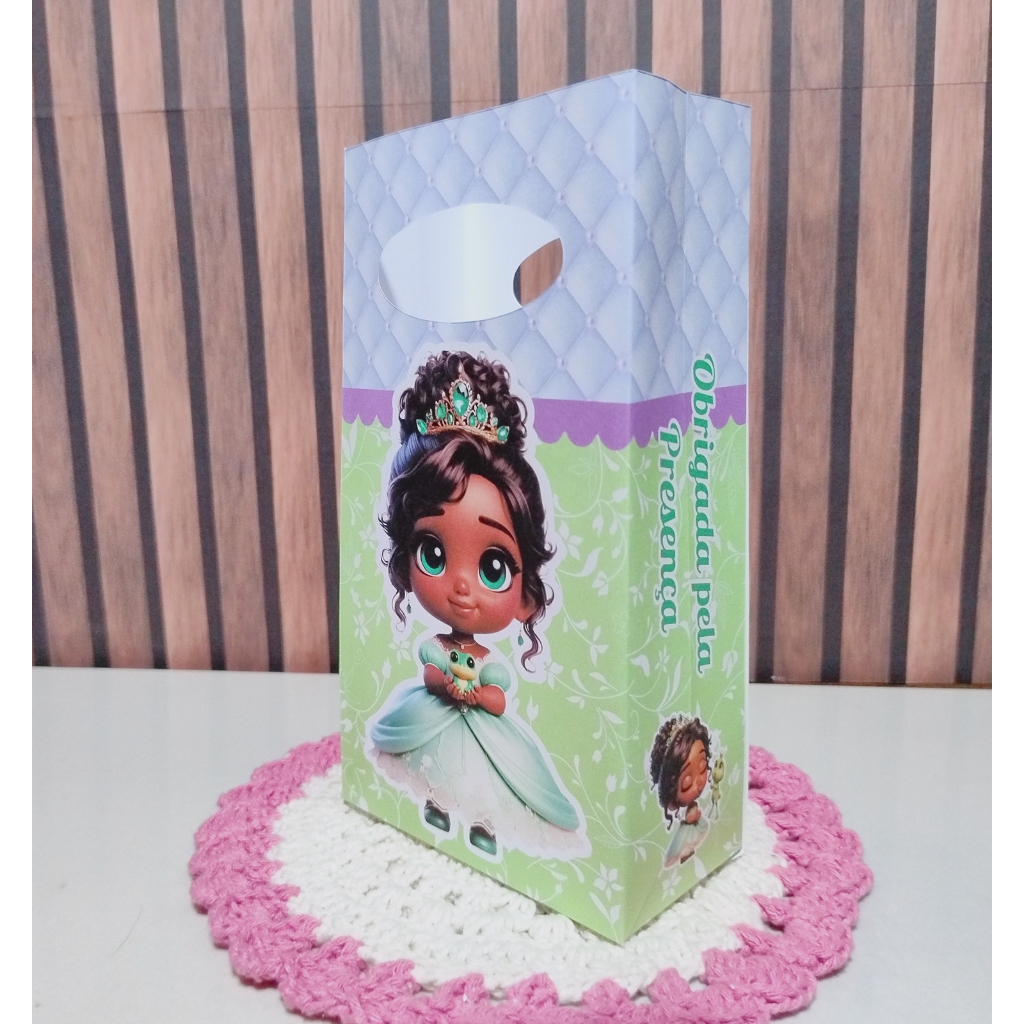 Sacolinha Surpresa Lembrancinha Princesa Tiana Cute - Tamanho M 22x12 |